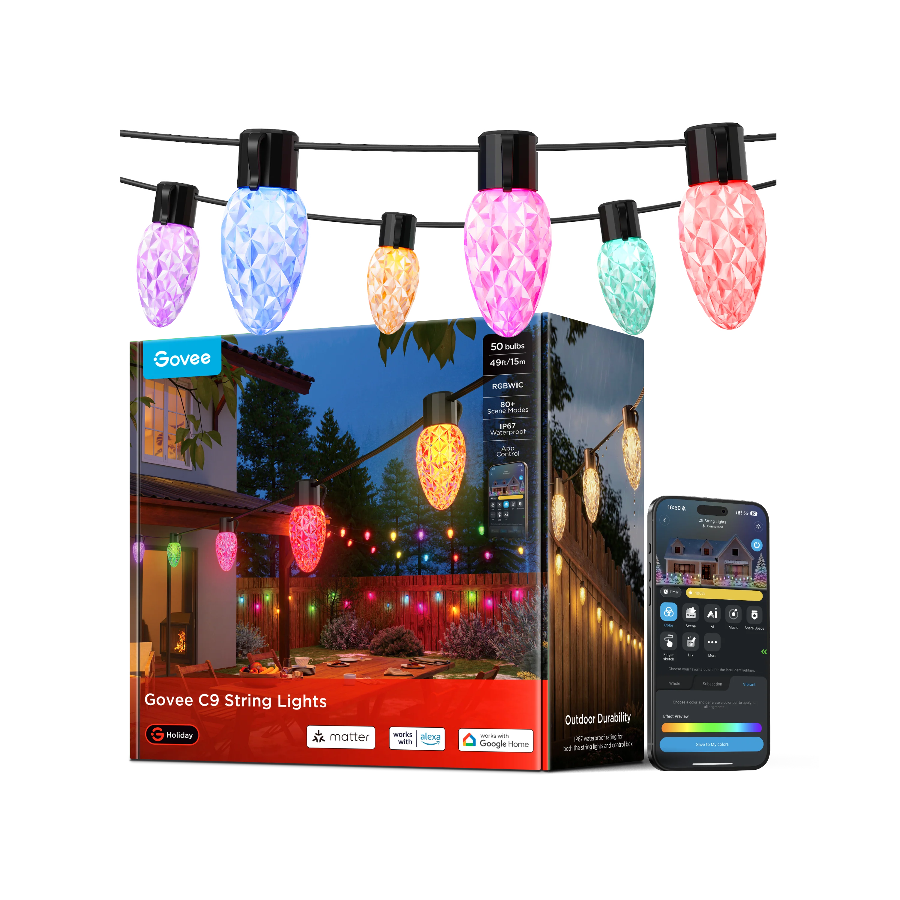 CA-GOVEE Govee C9 Christmas String Lights