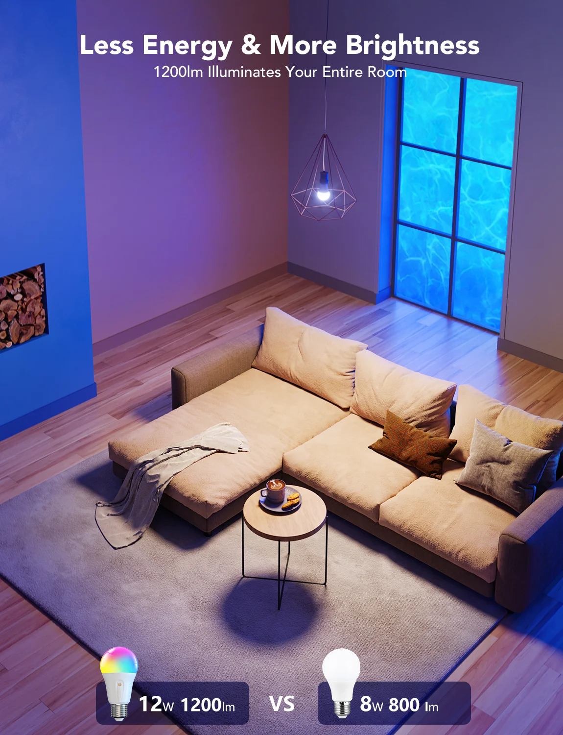 CA-GOVEE Govee Smart RGBWW Light Bulbs 1200 Lumens - Image 6