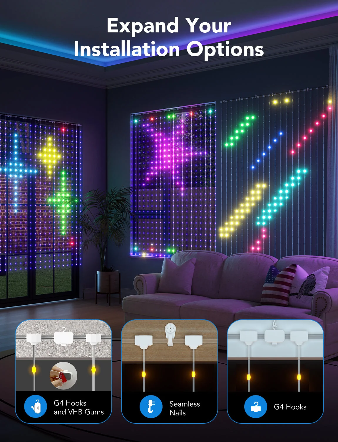 Refurbished Govee Curtain Lights - Image 5
