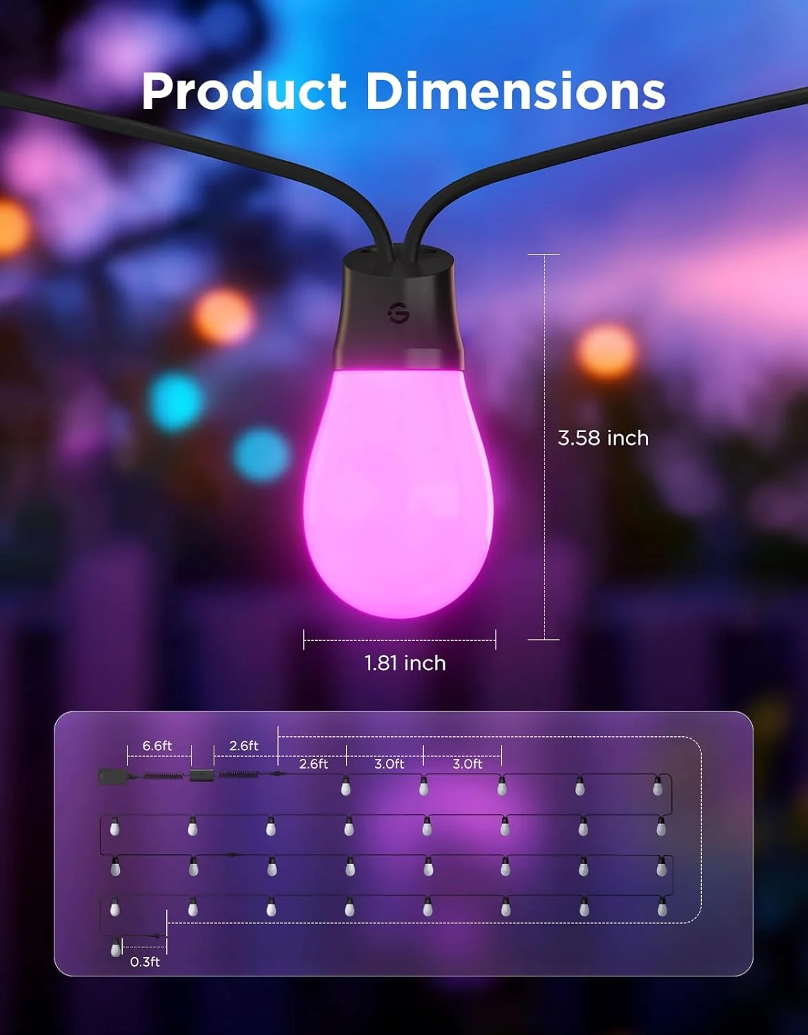 Refurbished Govee Smart Outdoor S14 Bulb String Lights 2 - Image 8