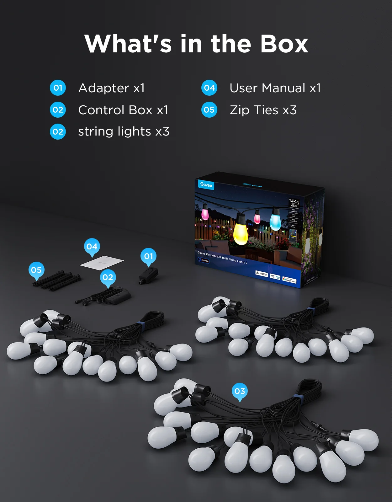 Refurbished Govee Smart Outdoor S14 Bulb String Lights 2 - Image 16