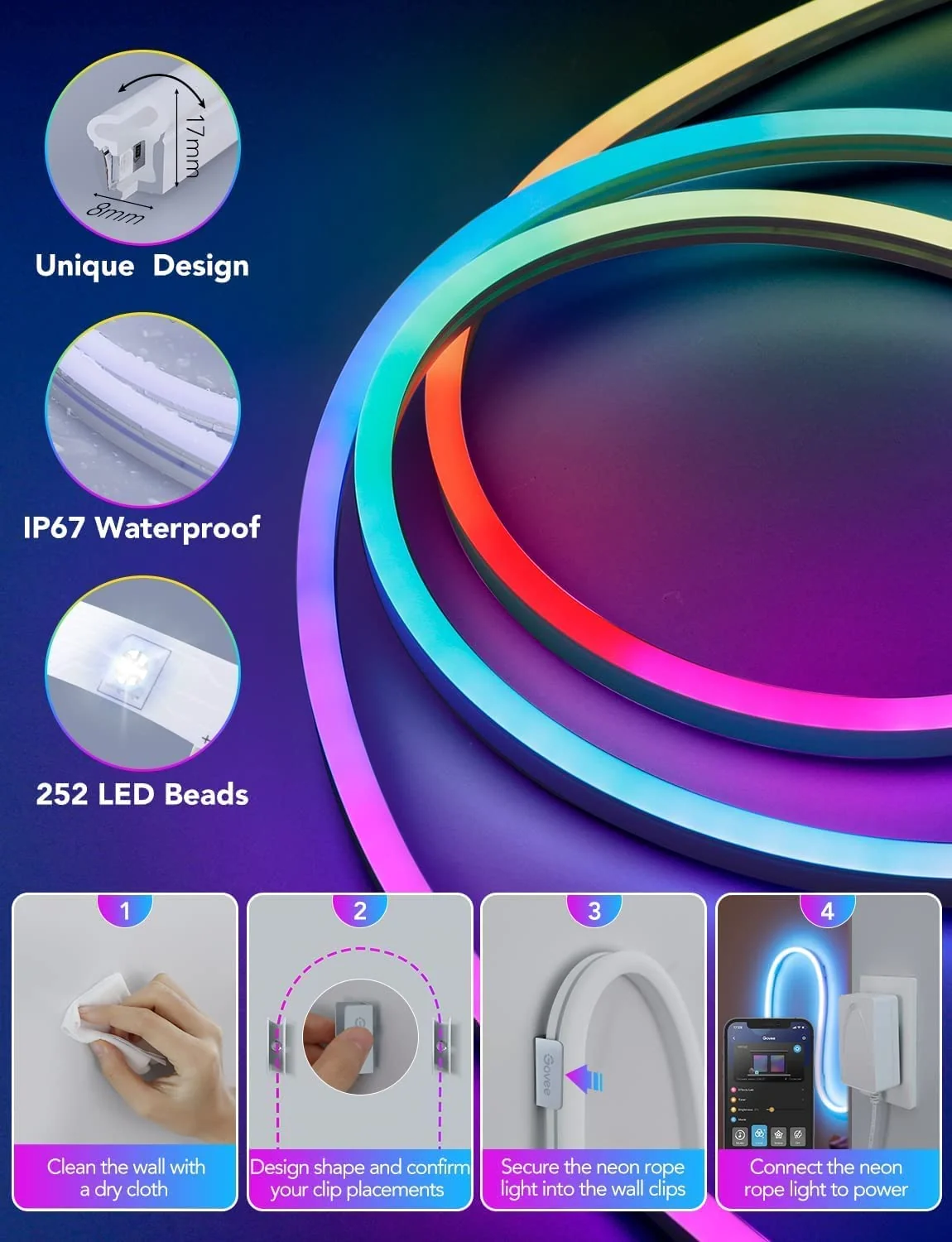 Refurbished Govee Neon Rope Light - Image 7