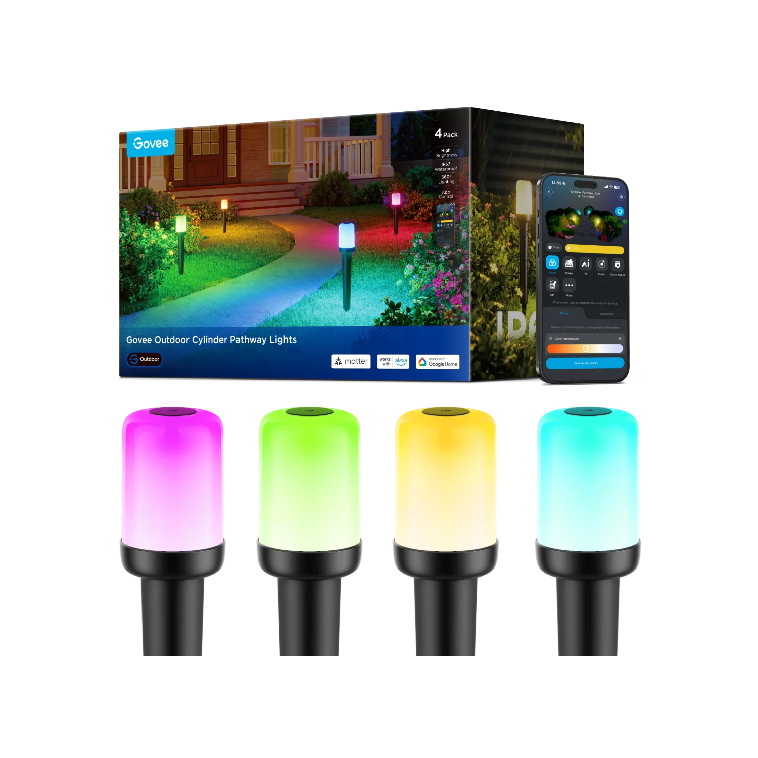 CA-GOVEE Govee Outdoor Cylinder Pathway Lights