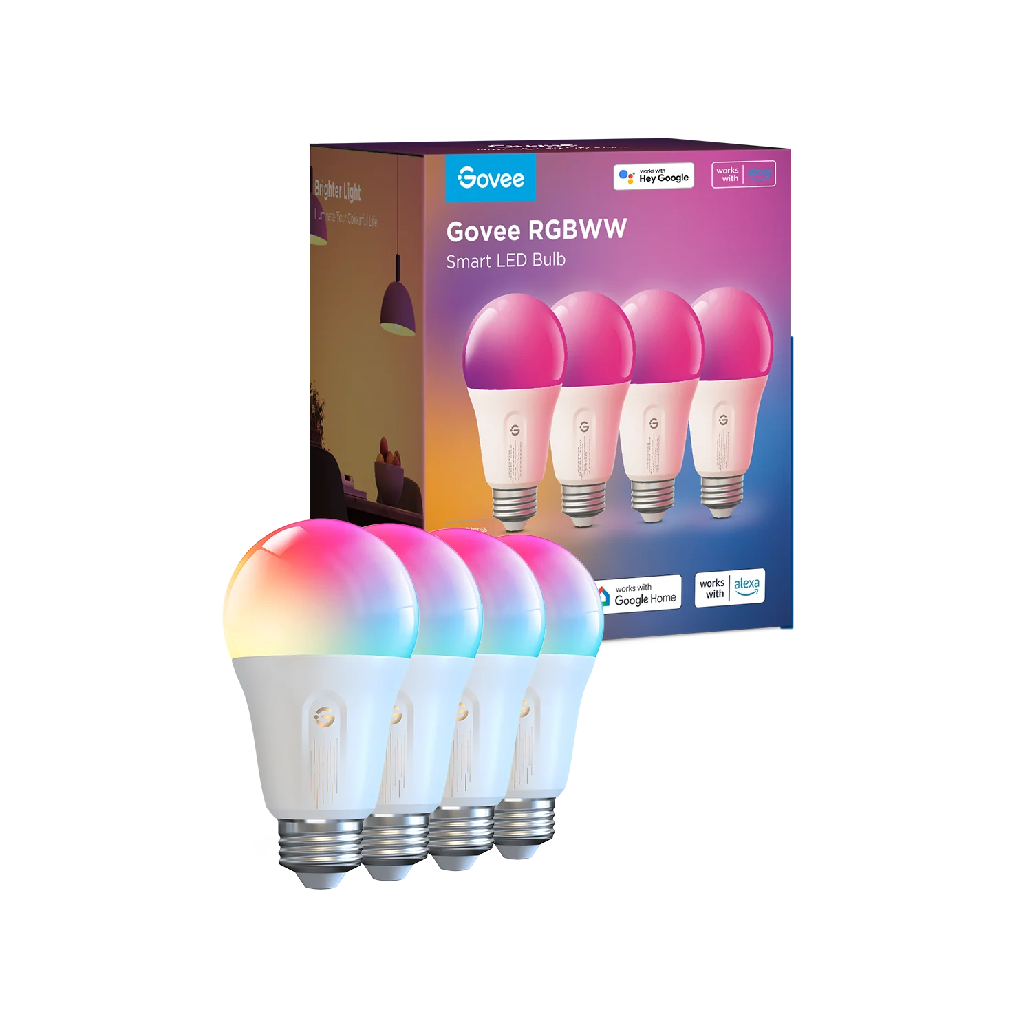 CA-GOVEE Govee Smart RGBWW Light Bulbs 1200 Lumens