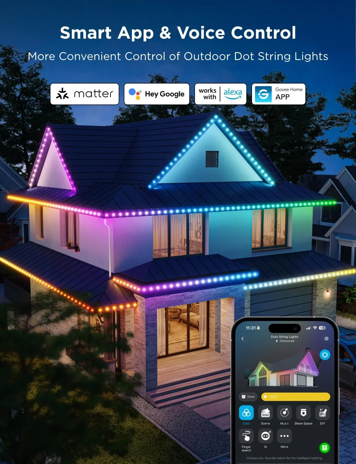 Refurbished Govee Outdoor Dot String Lights - Image 8