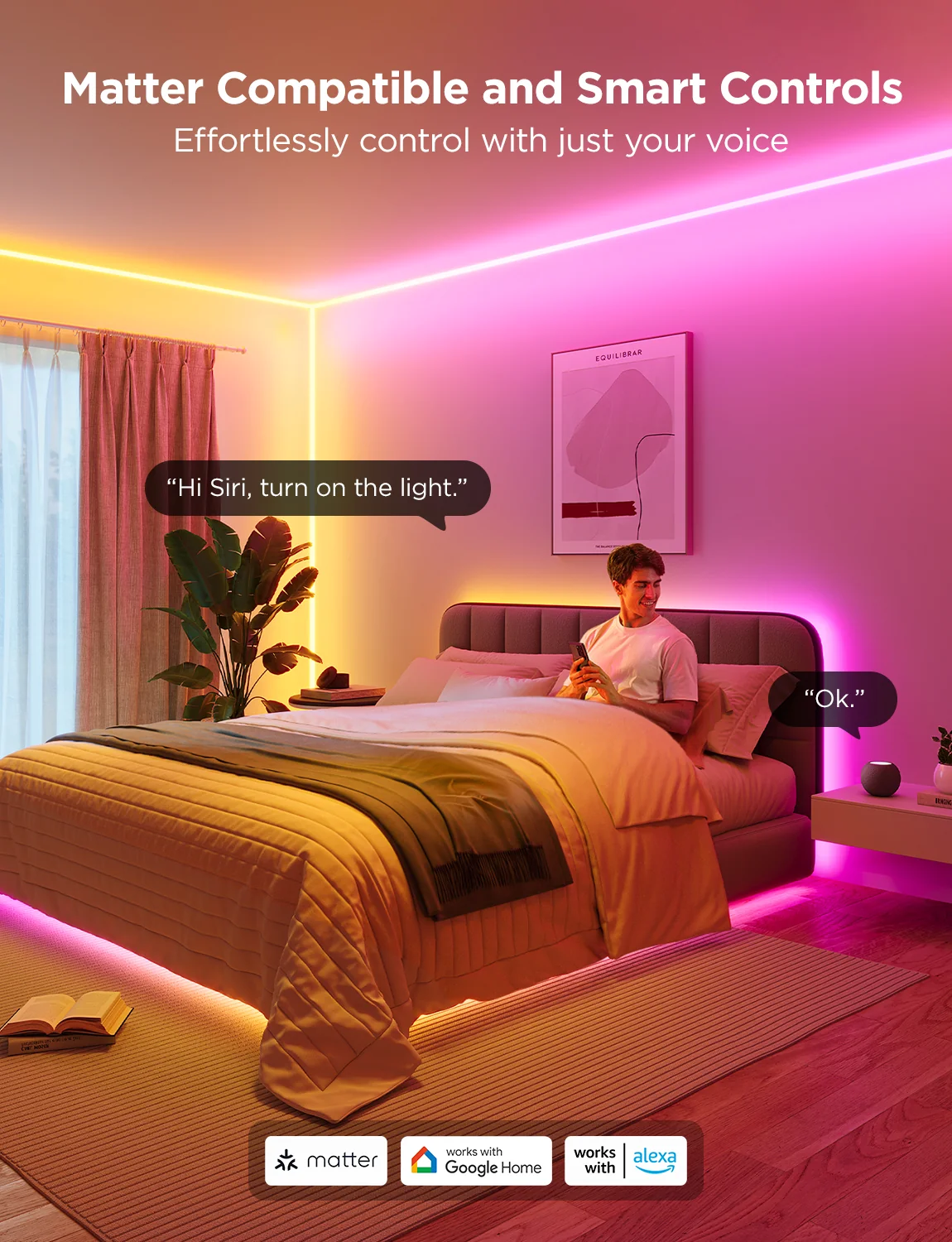 Refurbished Govee Neon Rope Light for Wall Lining - Image 6