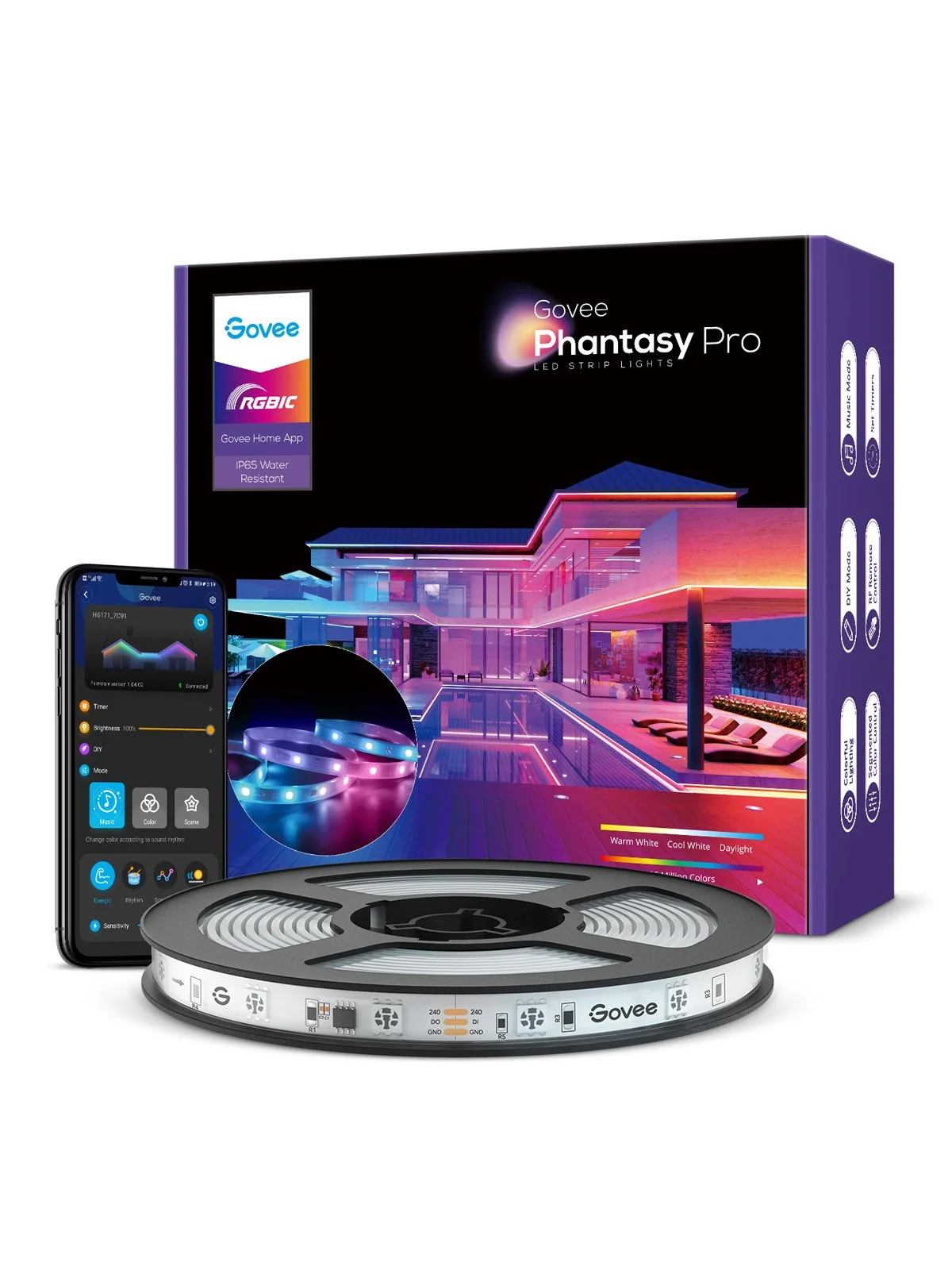 Refurbished Govee Phantasy Pro RGBIC LED Strip Lights (32.8 Ft)