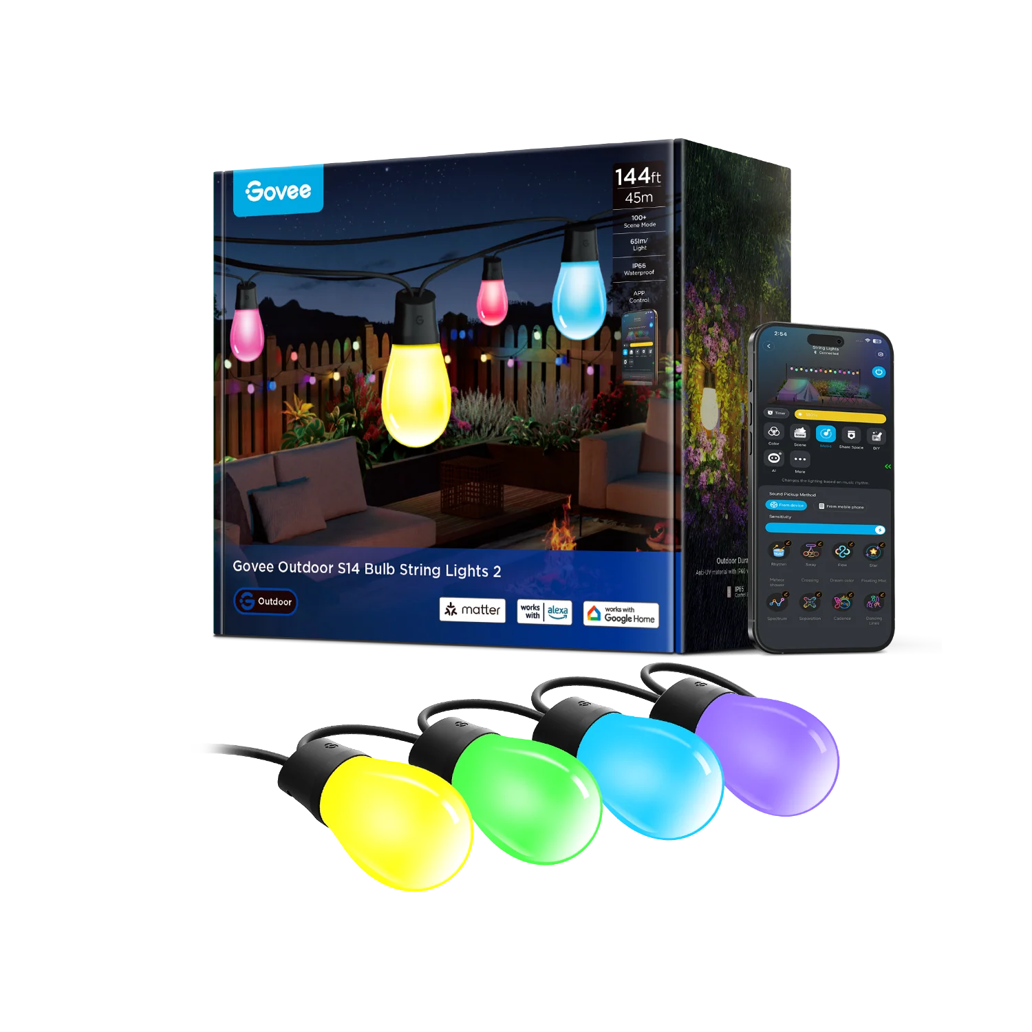 Refurbished Govee Smart Outdoor S14 Bulb String Lights 2 - Image 10