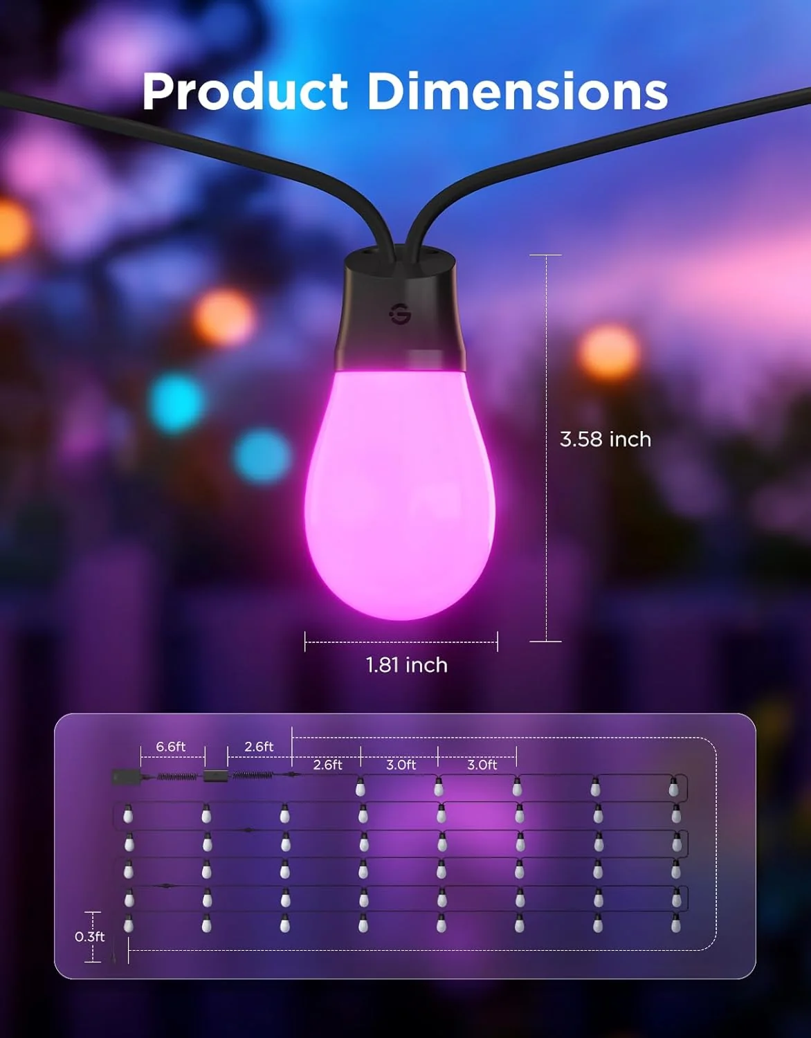 Refurbished Govee Smart Outdoor S14 Bulb String Lights 2 - Image 18