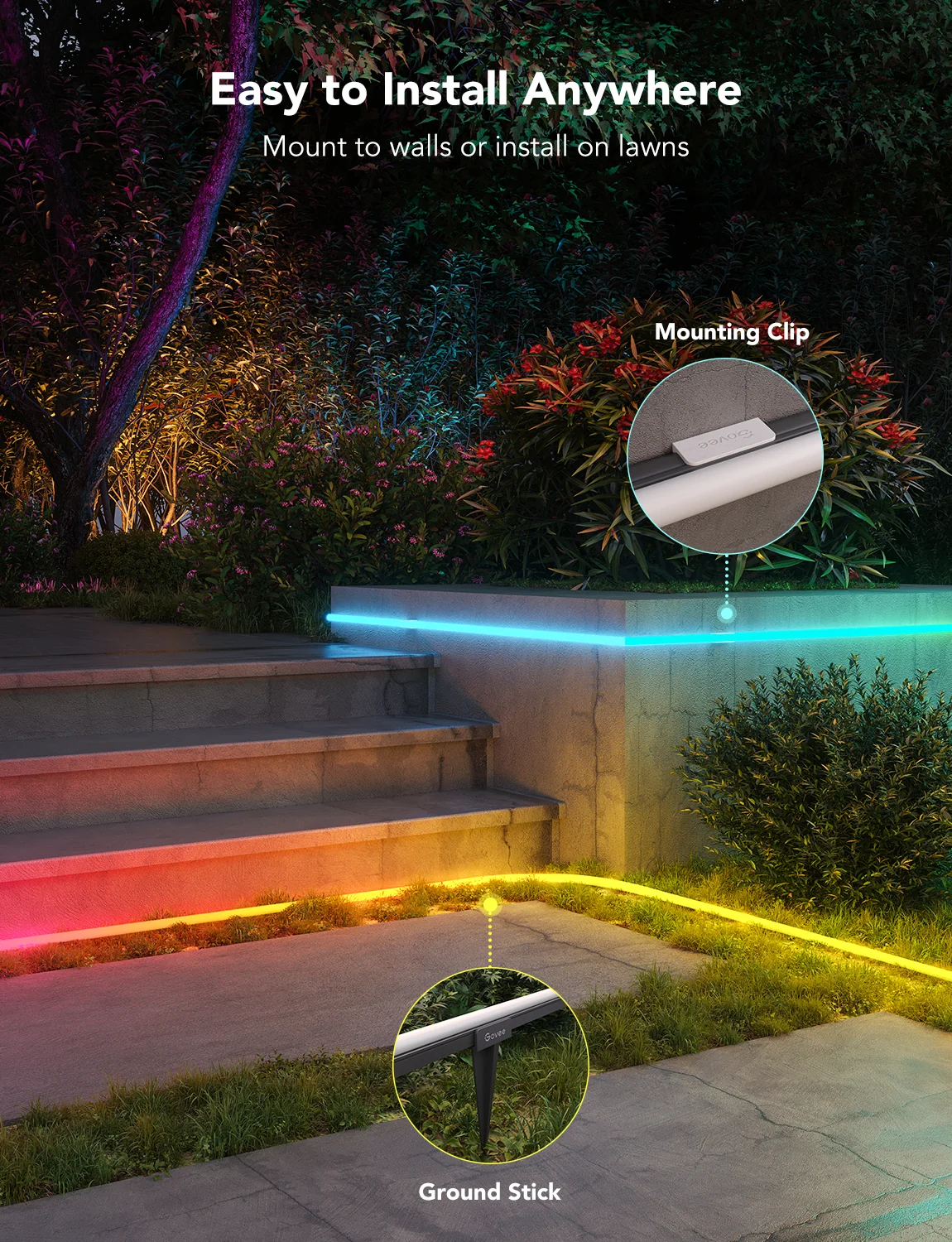 Refurbished Govee RGBIC Outdoor Neon Rope Light - Image 5