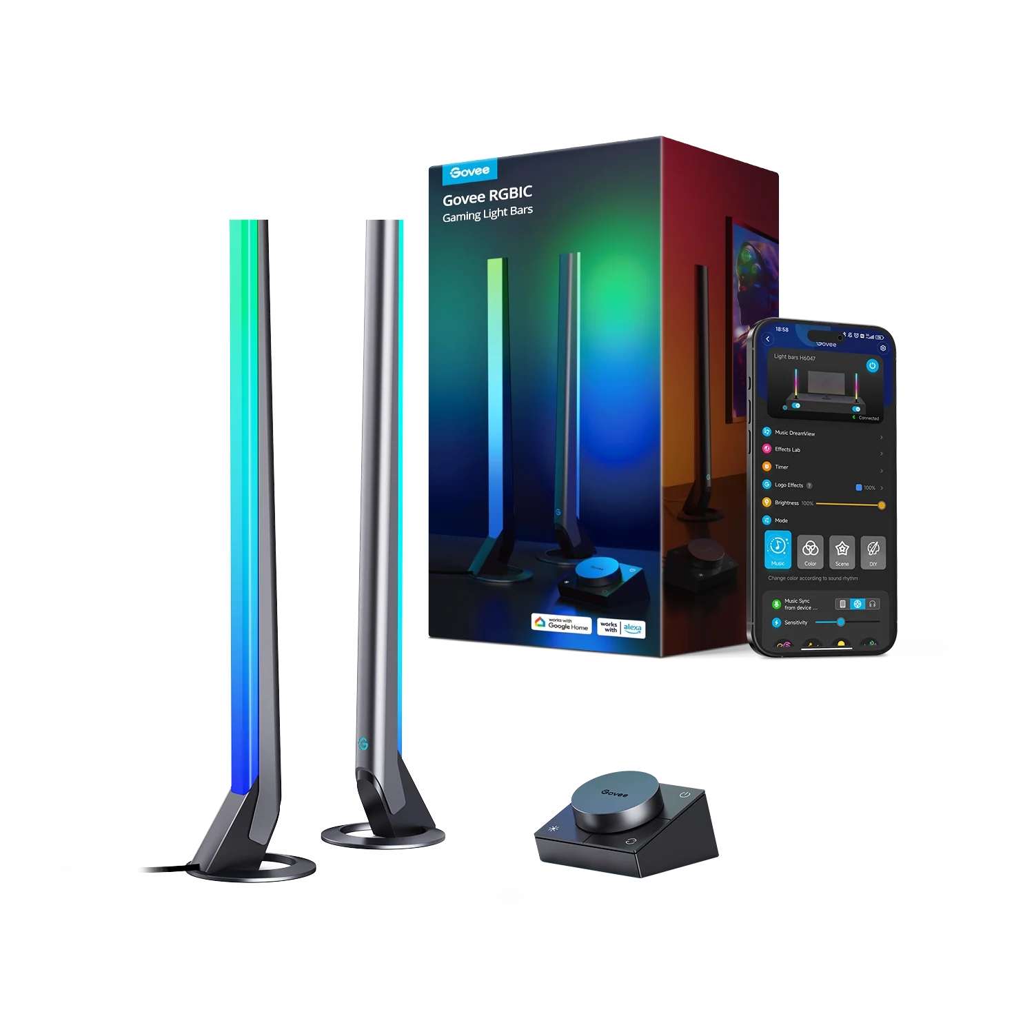 CA-GOVEE Govee RGBIC Wi-Fi Gaming Light Bars with Smart Controller