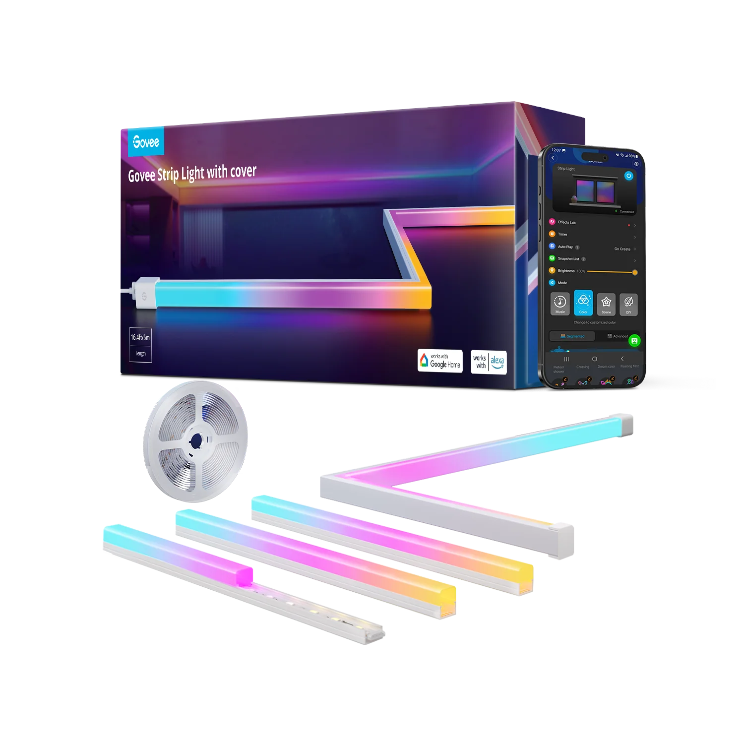 CA-GOVEE Govee RGBIC LED Strip Lights with Covers
