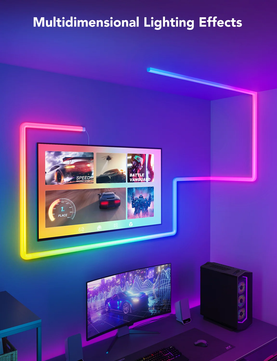 Refurbished Govee Glide RGBIC 3D Wall Light - Image 6