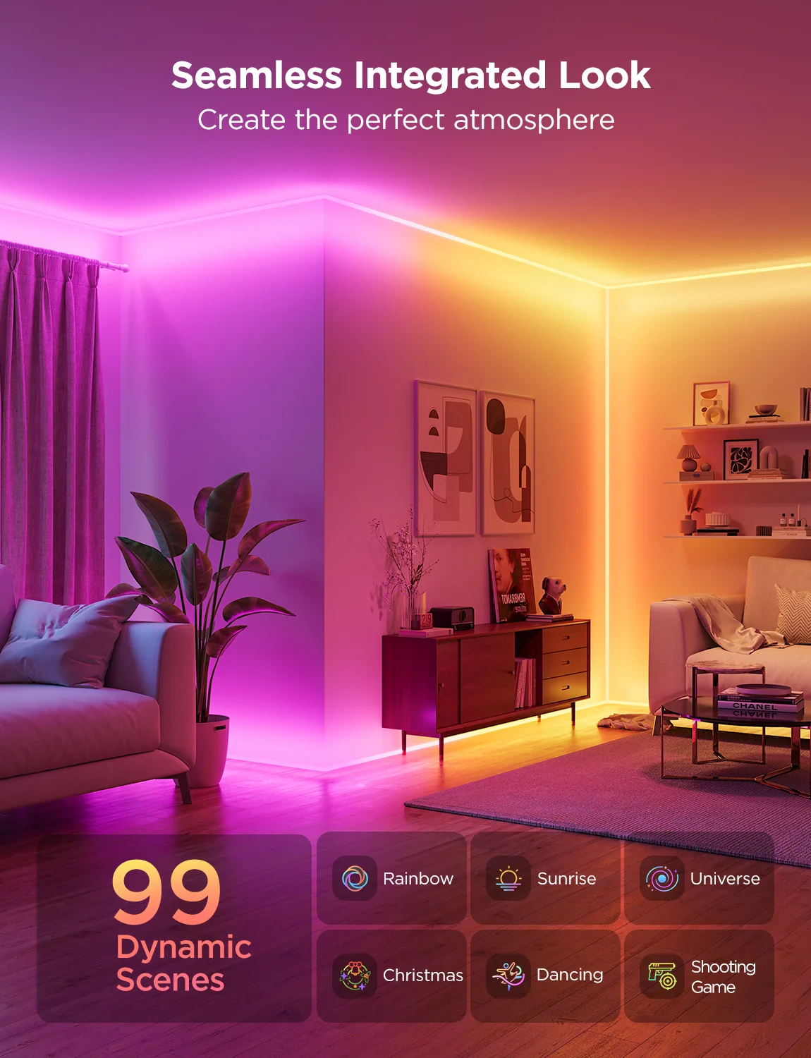 Refurbished Govee Neon Rope Light for Wall Lining - Image 7