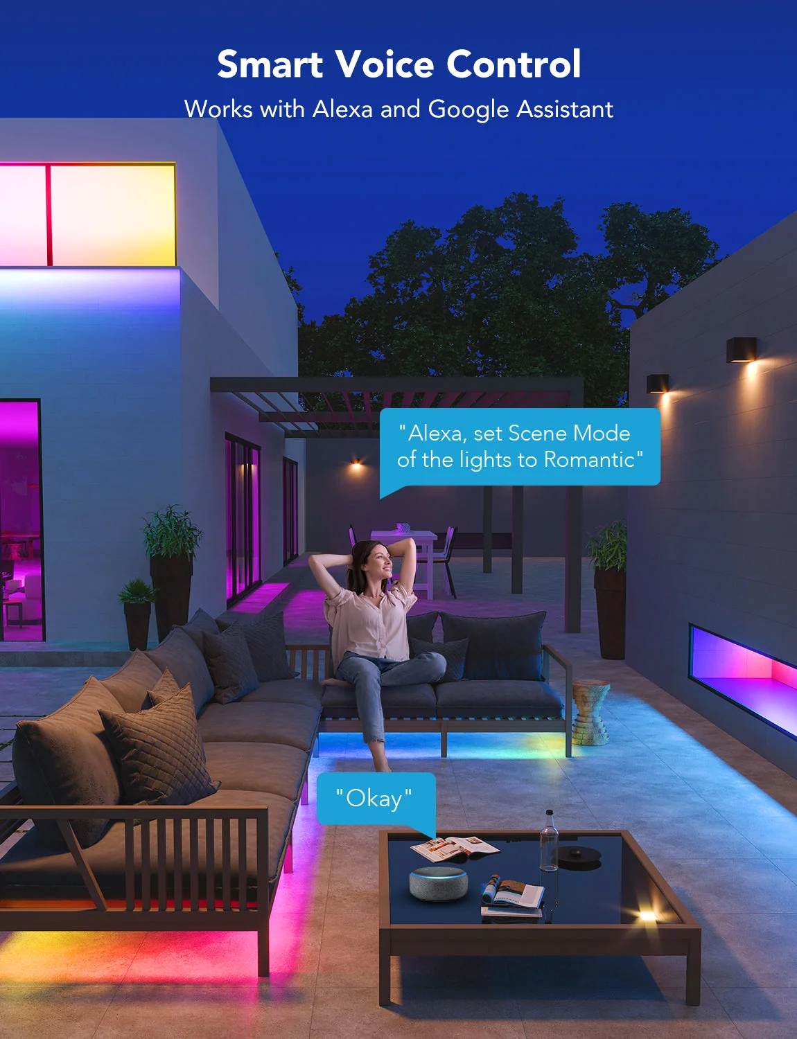 Refurbished Wi-Fi RGBIC Outdoor Strip Lights - Image 9