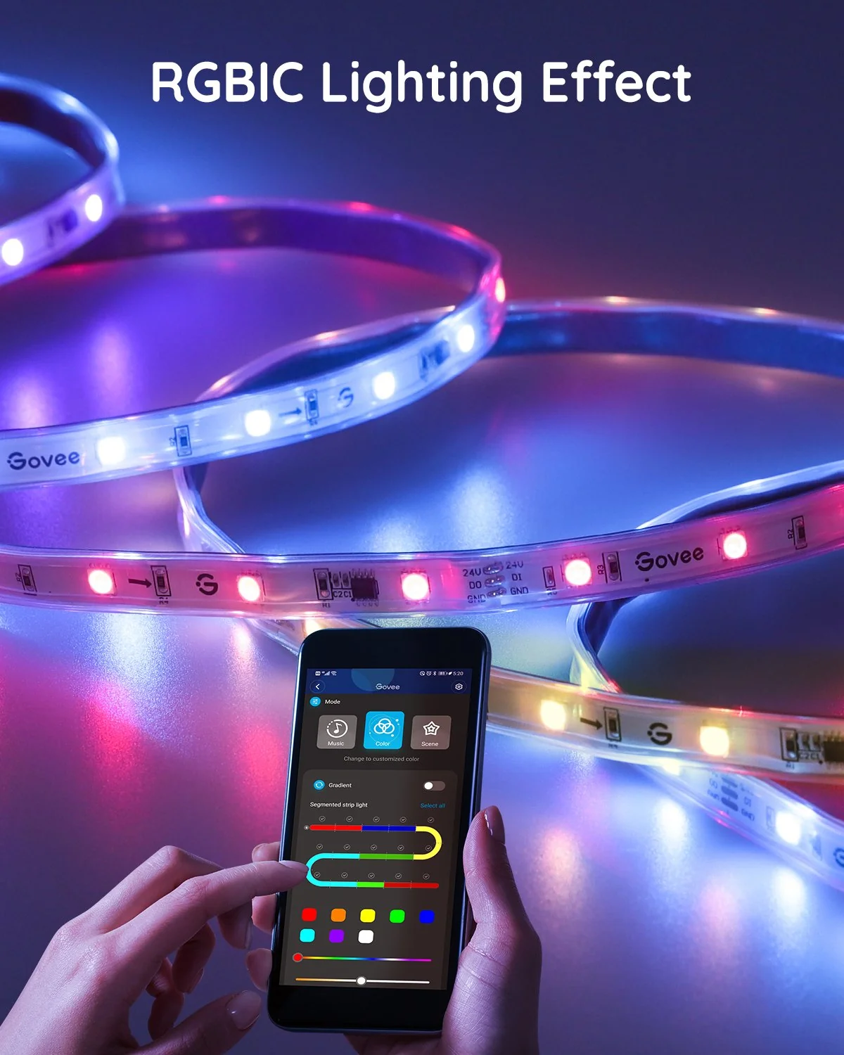 Refurbished Govee Phantasy Pro RGBIC LED Strip Lights (32.8 Ft) - Image 3