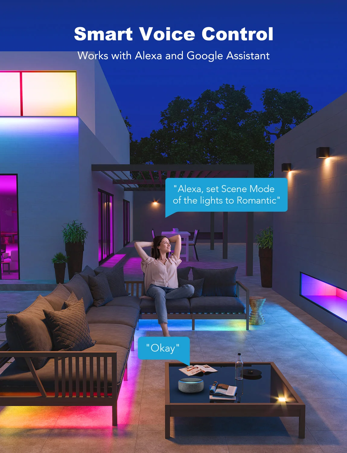 Refurbished Wi-Fi RGBIC Outdoor Strip Lights - Image 7