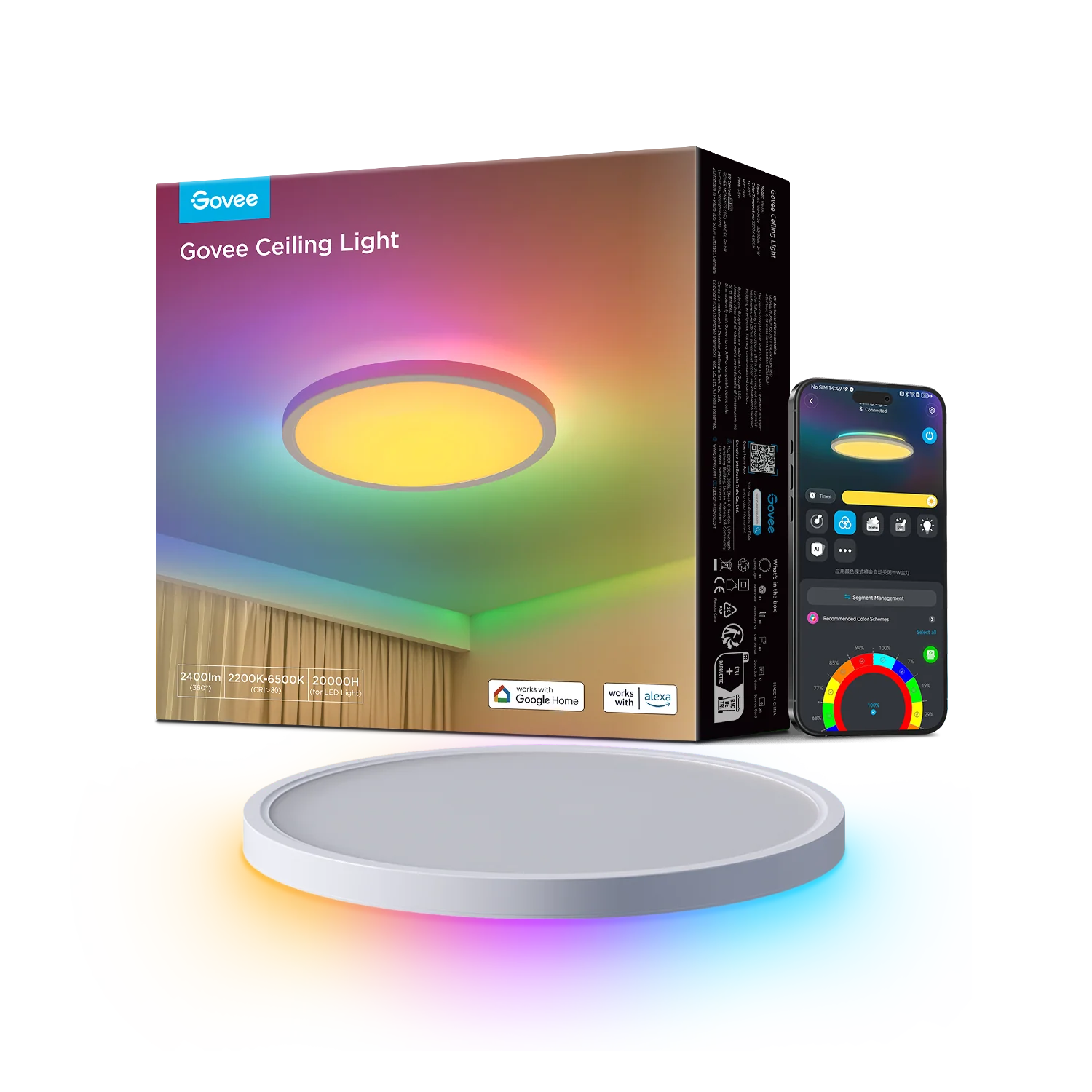 CA-GOVEE Govee 12 Inch RGBWW + RGBIC Smart Ceiling Light