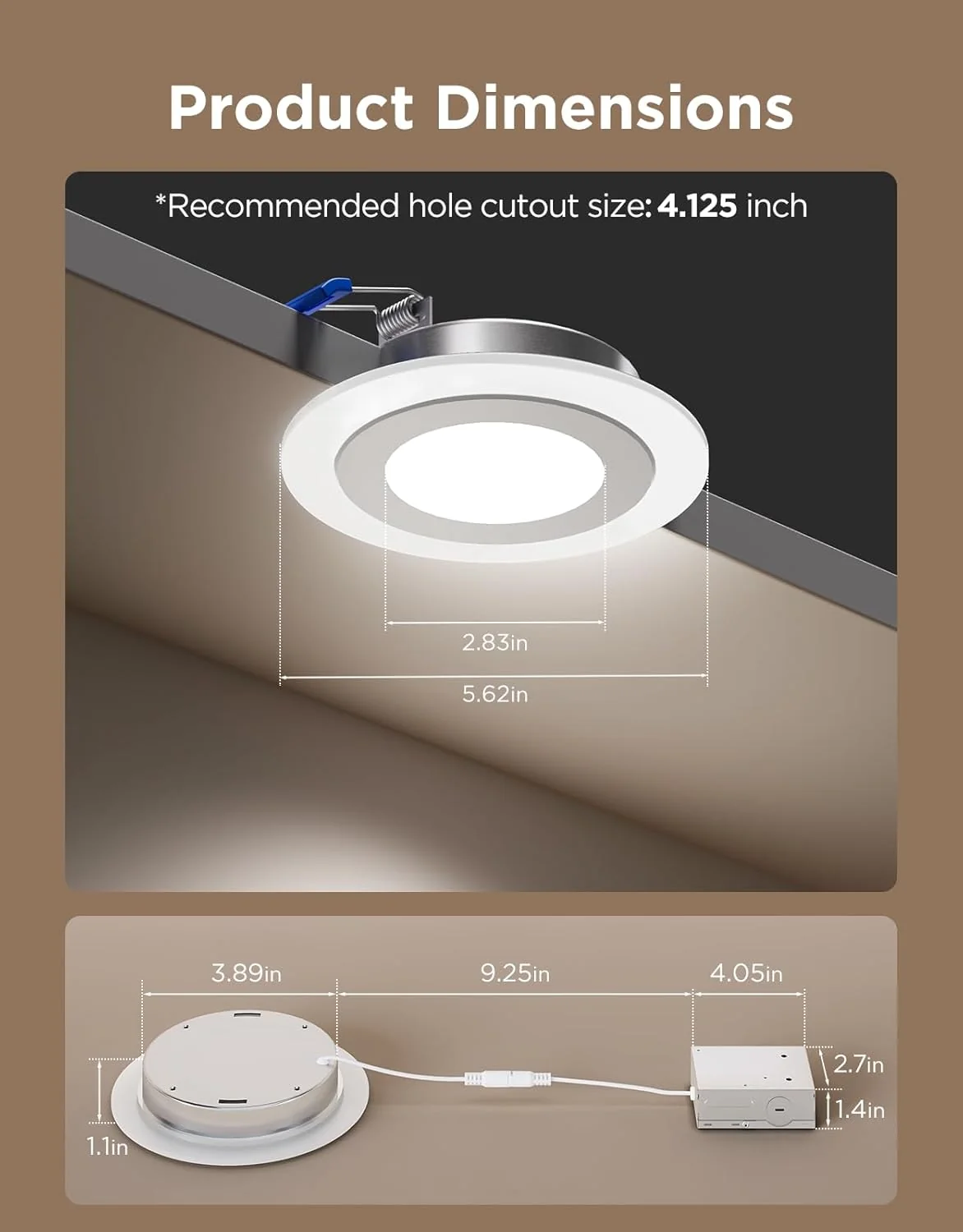 Refurbished Govee 4 Inch Smart Recessed Lights Pro with Night Light - Image 9