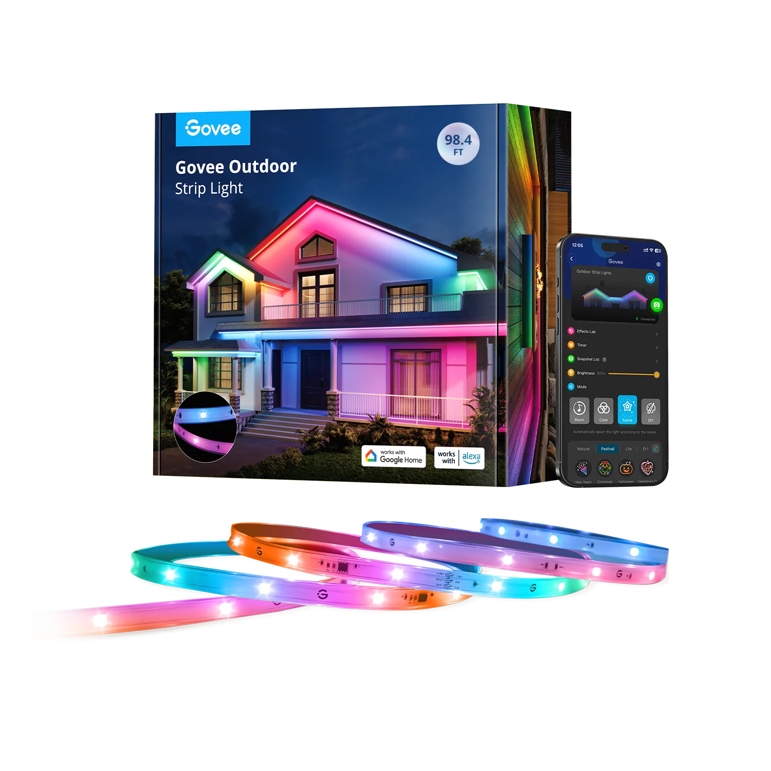 CA-GOVEE Govee Wi-Fi RGBIC Outdoor Strip Lights